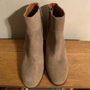 Lucky Brand Taupe Suede Ankle Booties